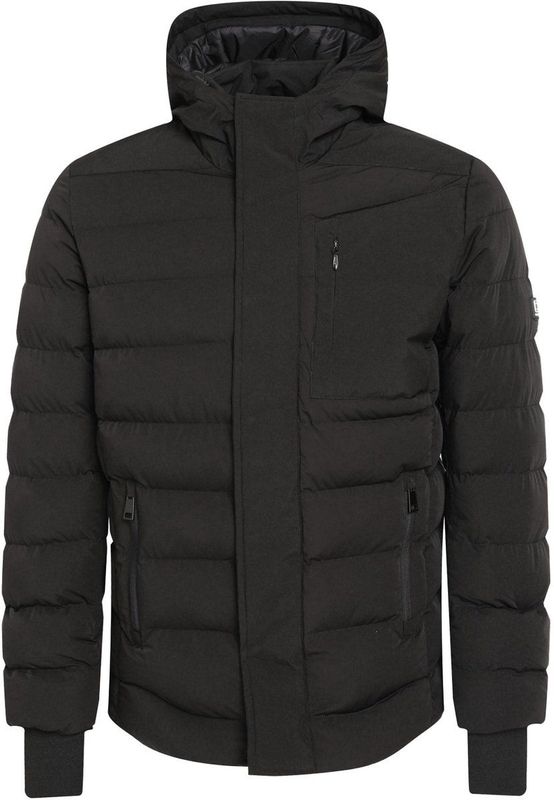 Gabbiano - Korte Winterjas - Zwart - Functionele Stretch - Met Capuchon