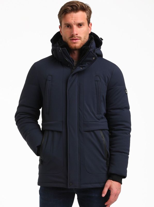 Gabbiano - Technische Winterparka - Navy - Met Afneembare Capuchon