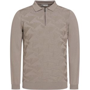 Gabbiano - Poloshirt - Taupe - Met Structuur