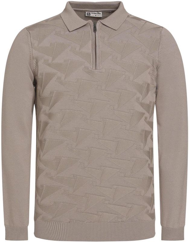 Gabbiano - Poloshirt - Taupe - Met Structuur - Mannen