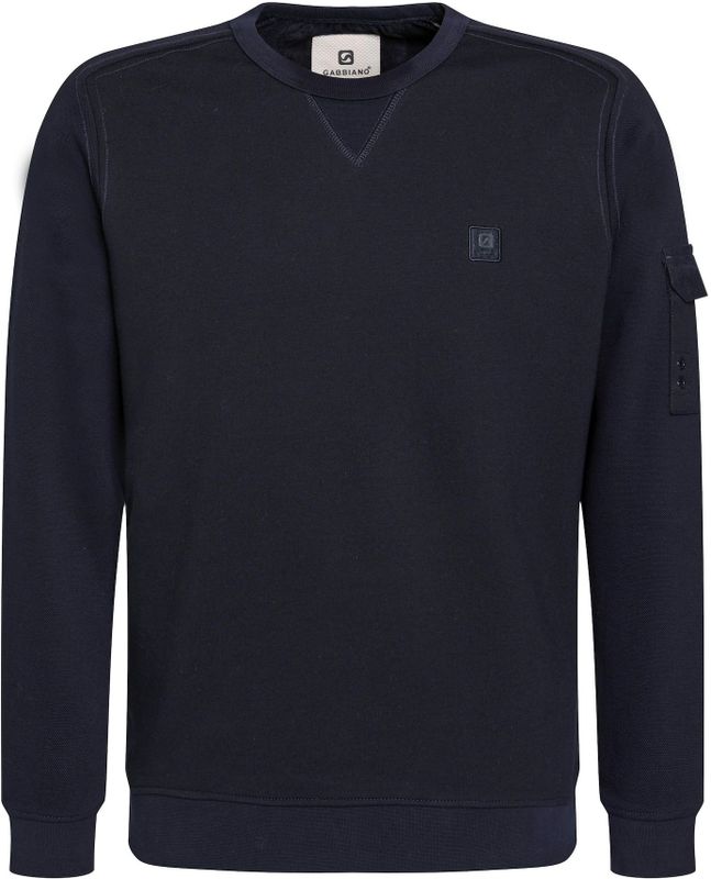 Gabbiano - Sweater - Navy - Ronde Kraag - Luxe Details