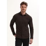 Gabbiano - Overhemd Comfort Premium - Oak Brown - Regular Fit