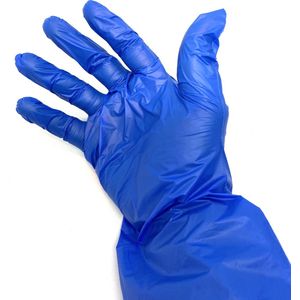 Wegwerp handschoen- Poedervrije- Voedsel- Huis- Sanitair- Maat (L-XL)- Blauw- 100 stuks- Latex vrij- Thermoplastische elastomeer