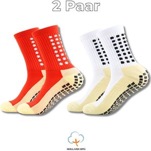 Holland Hug - 2 Paar Sportsokken Heren Dames - Voetbalsokken - Tennissokken - Gripsokken - 39-45