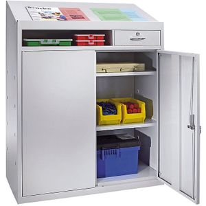 eurokraft basic Gereedschapskast met lessenaar, h x b x d = 1220 x 915 x 457 mm, lichtgrijs