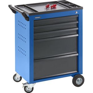 eurokraft pro Gereedschapswagen, 5 laden met ladeblokkering, h x b x d = 930 x 630 x 410 mm, blauw