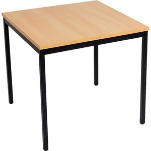 Furni24 Multifunctionele tafel 80 x 80 cm - bureau - computertafel - werktafel in beuken decor/ zwart