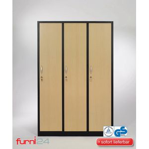 Furni24 Garderobekast, locker, commodekast, garderobekast, vakbreedte 30 cm, 3 deuren
