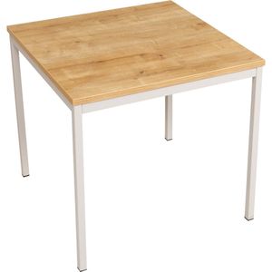 Furni24 Multifunctionele tafel 80x80 cm - computertafel - werktafel - bureau in saffier eiken decor/grijs