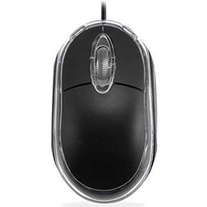 Everest KM-6809 USB-muis, optisch, zwart, transparant – muis (optisch, USB, zwart, transparant)