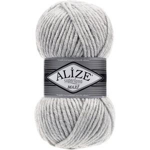 Alize Superlana Maxi 208 Light Grey Melange Pakket 5 Bollen 500 Gram