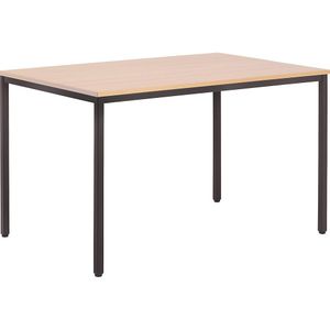 eurokraft basic Multifunctionele tafel, h x b x d = 720 x 1200 x 800 mm, blad beukenhoutdecor, frame grijsbruin