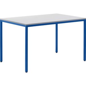 eurokraft basic Multifunctionele tafel, h x b x d = 720 x 1200 x 800 mm, blad lichtgrijs, frame gentiaanblauw