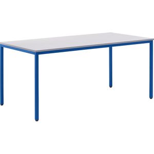 eurokraft basic Multifunctionele tafel, h x b x d = 720 x 1600 x 800 mm, blad lichtgrijs, frame gentiaanblauw