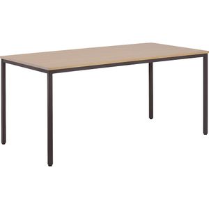 eurokraft basic Multifunctionele tafel, h x b x d = 720 x 1600 x 800 mm, blad beukenhoutdecor, frame grijsbruin