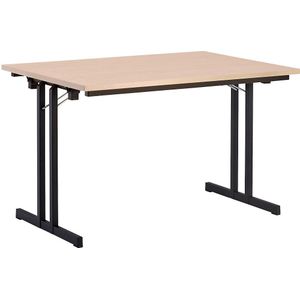 Inklapbare tafel, met extra sterk tafelblad, hoogte 720 mm, 1200 x 800 mm, frame zwart, blad ahornhoutdecor