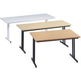 Inklapbare tafel, met extra sterk tafelblad, hoogte 720 mm, 1400 x 800 mm, frame zwart, blad ahornhoutdecor