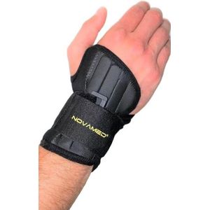 Novamed Polsbrace - Polsbandage voor Sport & Werk - Pols Ondersteuning - Polssteun - Links - Zwart - XXL