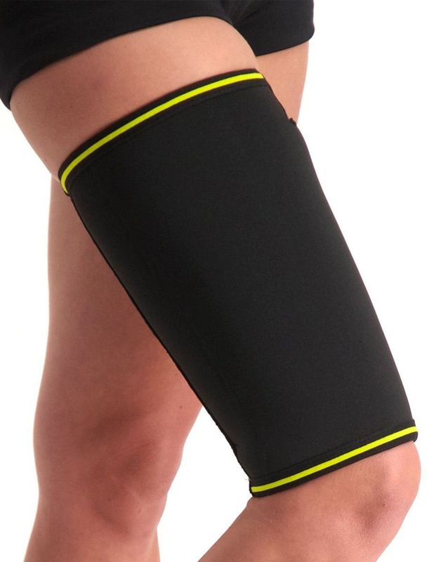 Novamed Bovenbeenbrace - Dijbeenbrace - Hamstringbrace - Bovenbeen Bandage - Bovenbeen Compressie - Zwart - L