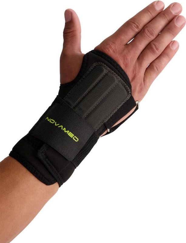 Novamed Lichtgewicht Polsbrace - Stevige Polssteun - Pols Ondersteuning - Zwart - links - XL
