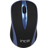 Inca Muis IWM-221RSMV Nano USB, Draadloos, 1000 DPI, BL/SW (Draadloze), Muis, Zwart, Blauw