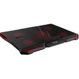 Inca - ARRAX - Notebookstandaard - Zwart - Rood - 5x Ventilator