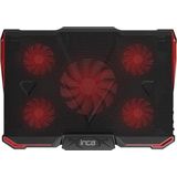 Inca - ARRAX - Notebookstandaard - Zwart - Rood - 5x Ventilator