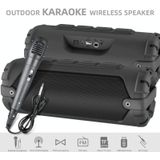 New Rixing NR-6013M Bluetooth 5.0 Portable Outdoor Karaoke Wireless Bluetooth Speaker with Microphone & Shoulder Strap(Green)