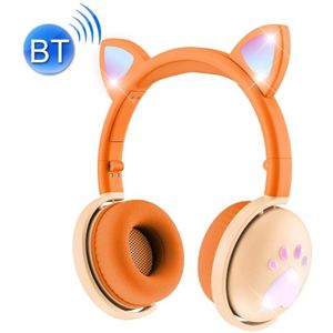 BK9 HIFI 7.1 Surrond Sound Cat Claw Lichtgevende Cat Ear Bluetooth Gaming Headset met MIC (Oranje)