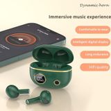 PRO100 TWS Bluetooth 5.2 Noise Canceling Waterproof Earphones 9D Stereo Sports Headphone with Charging Case(Green)