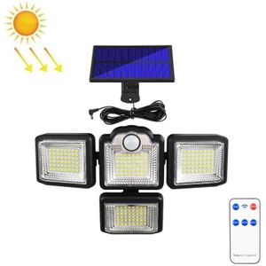 TG-TY085 Solar 4-head draaibaar wandlamp met afstandsbediening body sensing outdoor waterdichte tuinlamp  stijl: 192 LED gescheiden