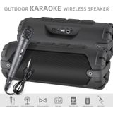 New Rixing NR-6013M Bluetooth 5.0 Portable Outdoor Karaoke Wireless Bluetooth Speaker with Microphone & Shoulder Strap(Black)