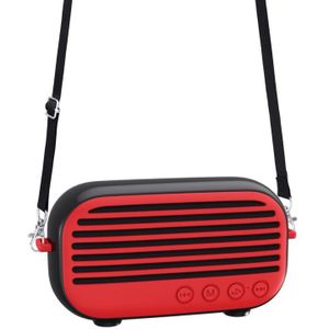 New Rixing NR-3000M Bluetooth 5.0 Portable Karaoke Wireless Bluetooth Speaker with Microphone & Shoulder Strap(Red)