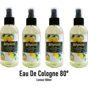 Limon Kolonya 80° 150ml pompspray | Eau de Cologne | After Shave  | Citroengeur | citroen geurwater voor dames en heren | 4 stuks