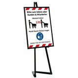 Update Displays Staffelei, höhenverstellbar, Aluminium, faltbare Füße, B 536 x T 309 x H 1500 mm, schwarz