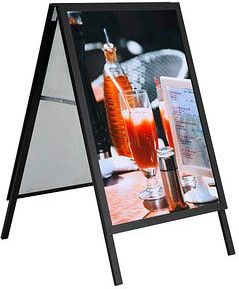 update displays Kundenstopper HardLine schwarz DIN A1 2 Fächer