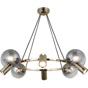 Lucea Hanglamp Zerde 4+4, Ø 82 cm, goud, 8-lamps