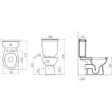 Creavit Sedef Staande Wc Onderpot Wit, Met Sproeier (Bidet), P-Trap