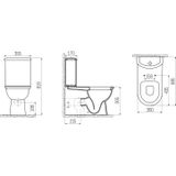 Toiletpot staand bws selin met bidet onder en muur aansluiting wit