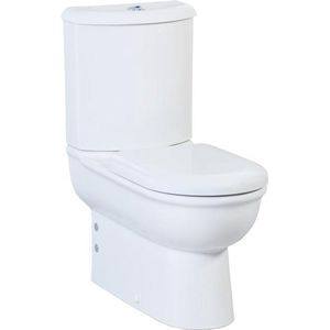 Toiletpot staand bws selin met bidet onder en muur aansluiting wit