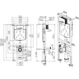 Inbouwreservoir bws gr5003 3-6l h121 cm frontbediening