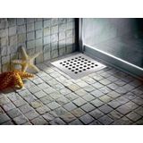 Doucheput van PVC - Vloersifon -Creavit met RVS Rooster 150x150mm Zijuitlaat