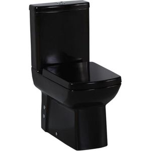 Creavit Lara Staand toilet met toiletzitting  en reservoir matzwart