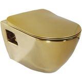 Creavit - Flat Wc-Zitting - Duroplast - Goud - Softclose - Quick Release