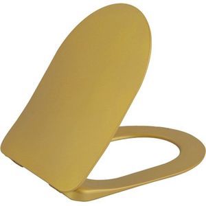 Creavit Flat Wc-Zitting Goud Duroplast, Quick Release, Inox Scharnieren, Softclose