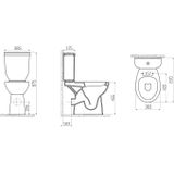 Toiletpot Staand Boss & Wessing Mala Verhoogd Met Bidet Achter Aansluiting Wit Boss & Wessing