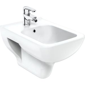 Sanigoods Jerry bidet met overloop en kraangat wit