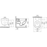 Wandcloset Bws Freedom met Bidet Mat Cappuccino (exclusief Zitting)