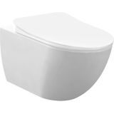 Creavit design ophang wc met rvs sproeier (bidet) Rim Off  glans wit