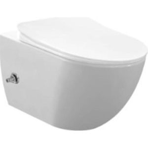 Creavit design ophang wc met rvs sproeier (bidet) Rim Off met een geïntegreerde warm/koud water kraan